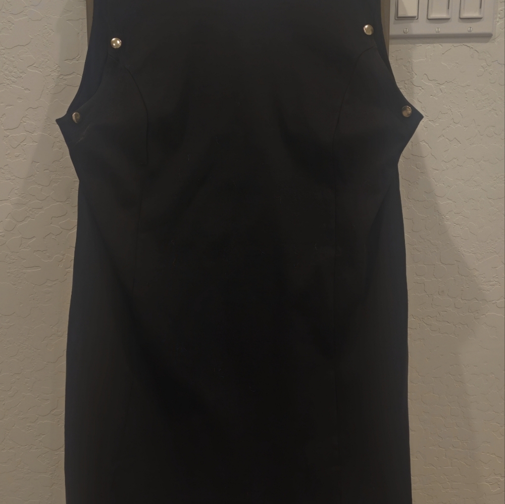 New York & Company Black Sheath Midi Dress Sleeveless